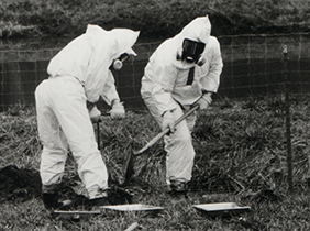 Toxic Waste Clean-up, Men in Hazmat Suits