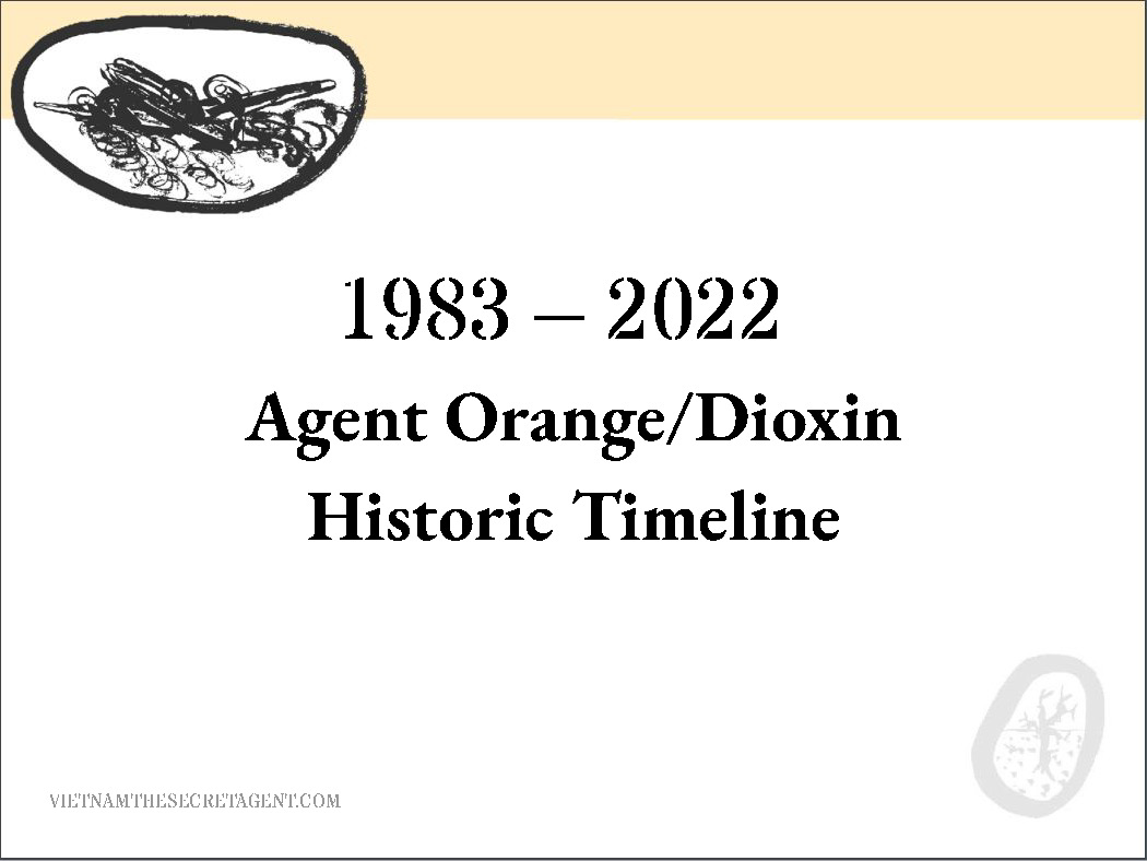 Agent Orange/Dioxin Timeline 1983-2022